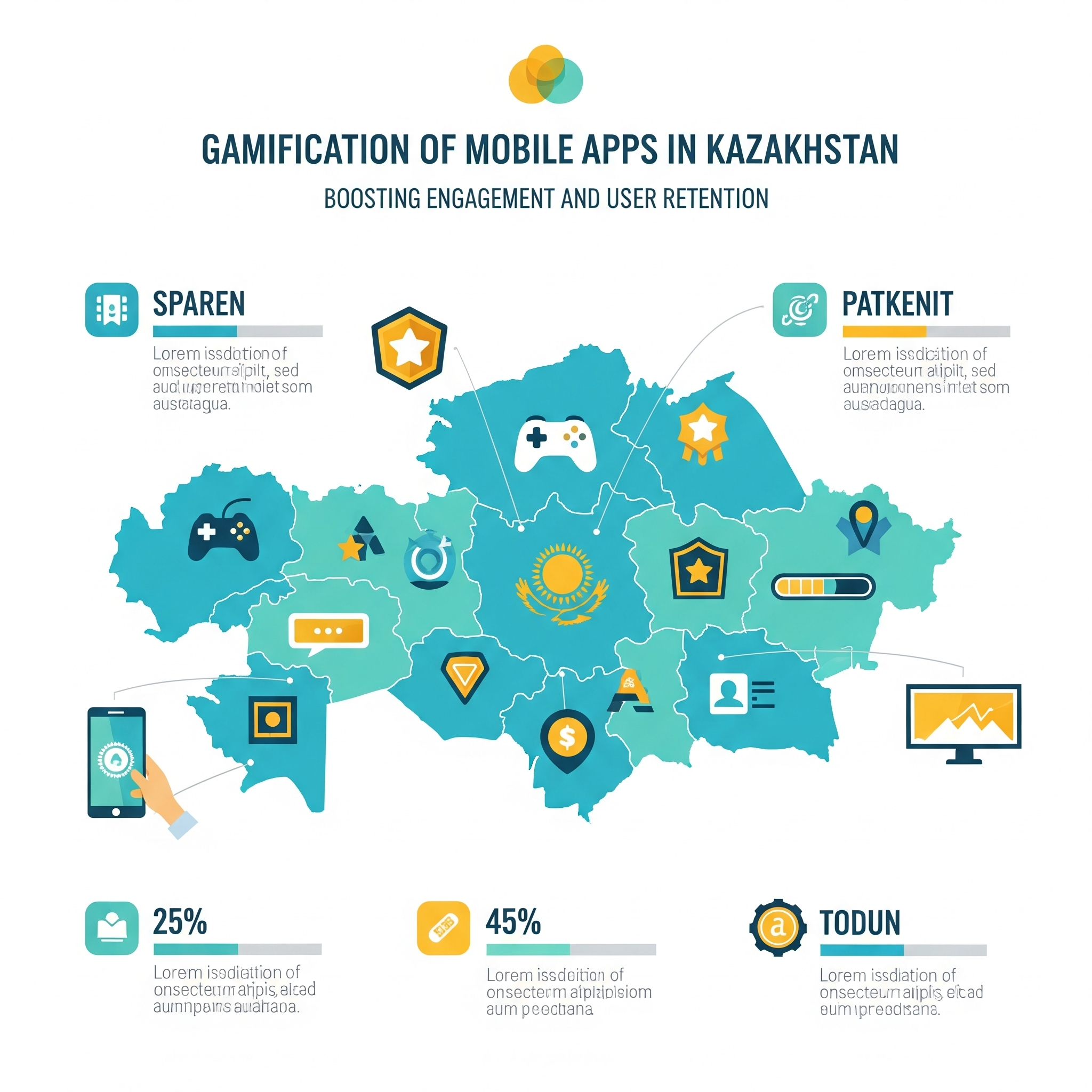 Инфографика геймификации мобильных приложений в Казахстане
