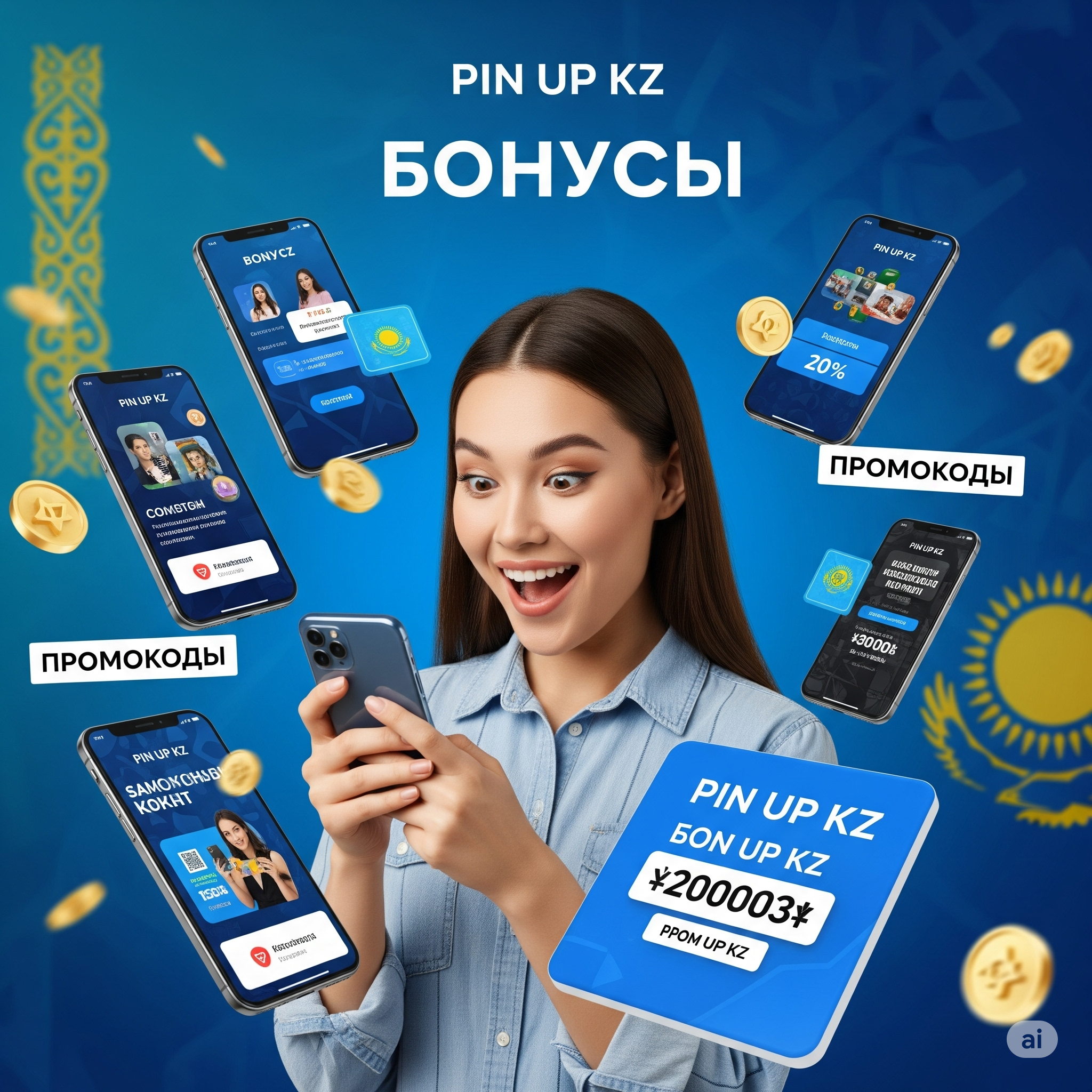 Бонусы и промокоды Pin Up KZ для мобильных пользователей Казахстана
