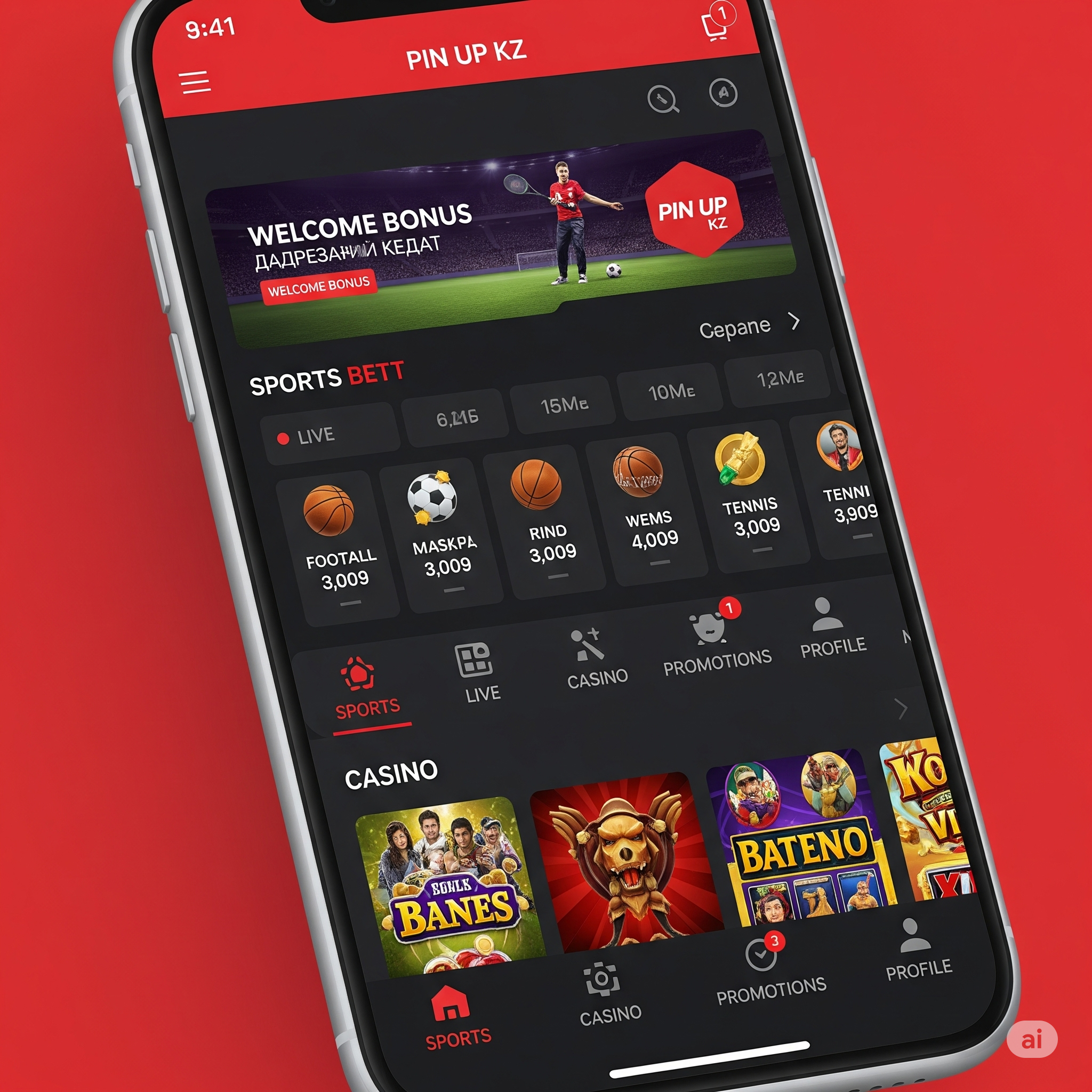 Pin Up KZ интерфейс мобильного приложения - функции и возможности